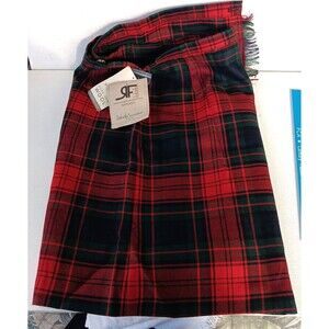 Rafaella Sportswear Woolmark Pure New Wool Tartan Plaid Wraparound Skirt Size 14